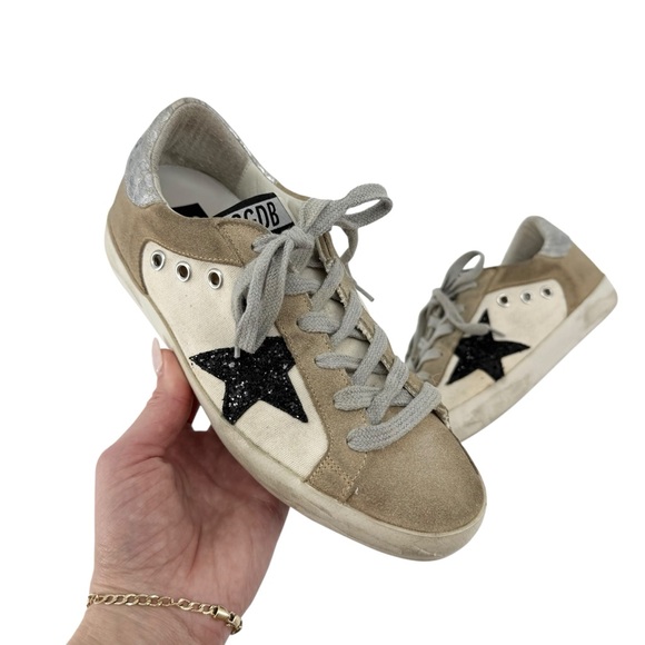 Golden Goose Superstar Sneakers Size 36 Glitter Star Suede Leather Pre Loved - Picture 1 of 14